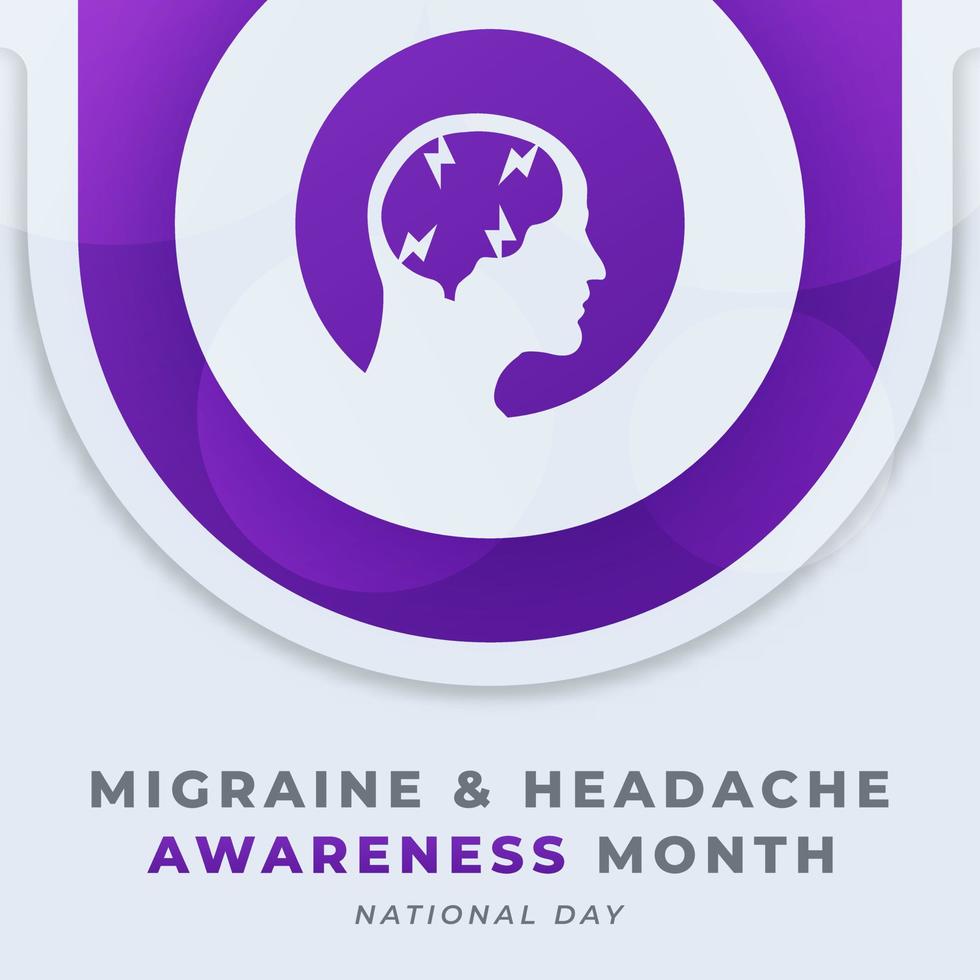 Happy National Migraine and Headache Awareness Month Celebration Vector Design Illustration for Background, Poster, Banner, Advertising, Greeting Card