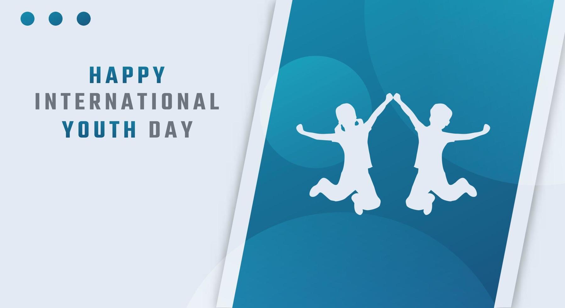 Happy International Youth Day August Celebration Vector Design Illustration. Template for Background, Poster, Banner, Advertising, Greeting Card or Print Design Element