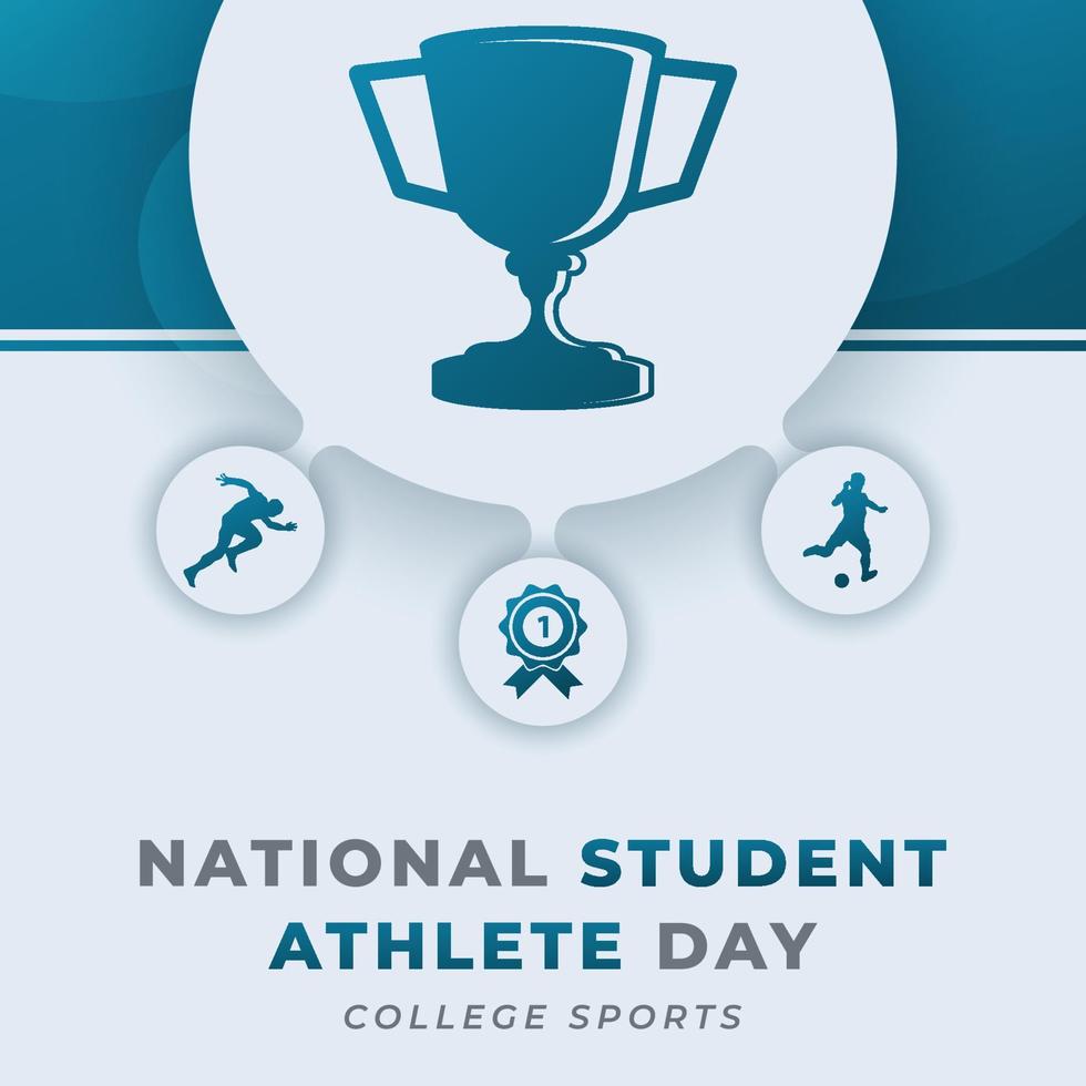 Happy National Student - Athlete Day April Celebration Vector Design Illustration. Template for Background, Poster, Banner, Advertising, Greeting Card or Print Design Element