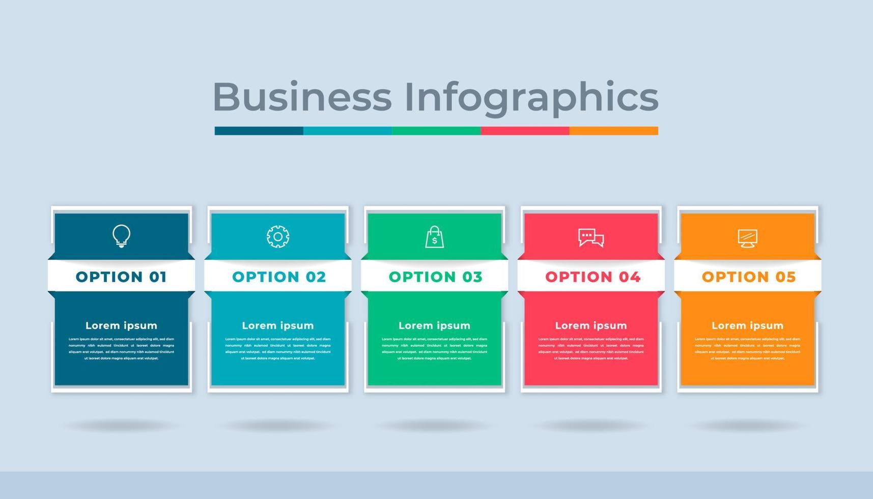 gráfico de proceso de visualización de datos comerciales de infografía de línea de tiempo. gráfico de diagrama abstracto con pasos, opciones vector