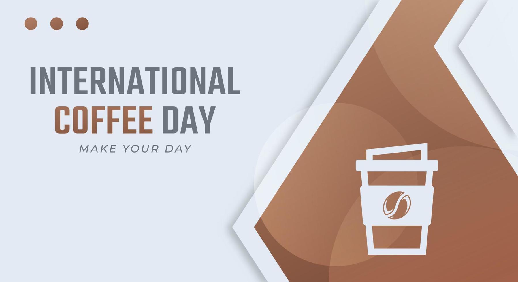 Happy International Coffee Day October Celebration Vector Design Illustration. Template for Background, Poster, Banner, Advertising, Greeting Card or Print Design Element