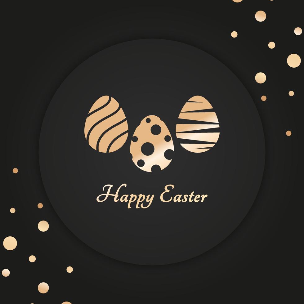 Happy Easter Day Luxury Greeting Card for Easter Egg Holiday Invitation Template vector