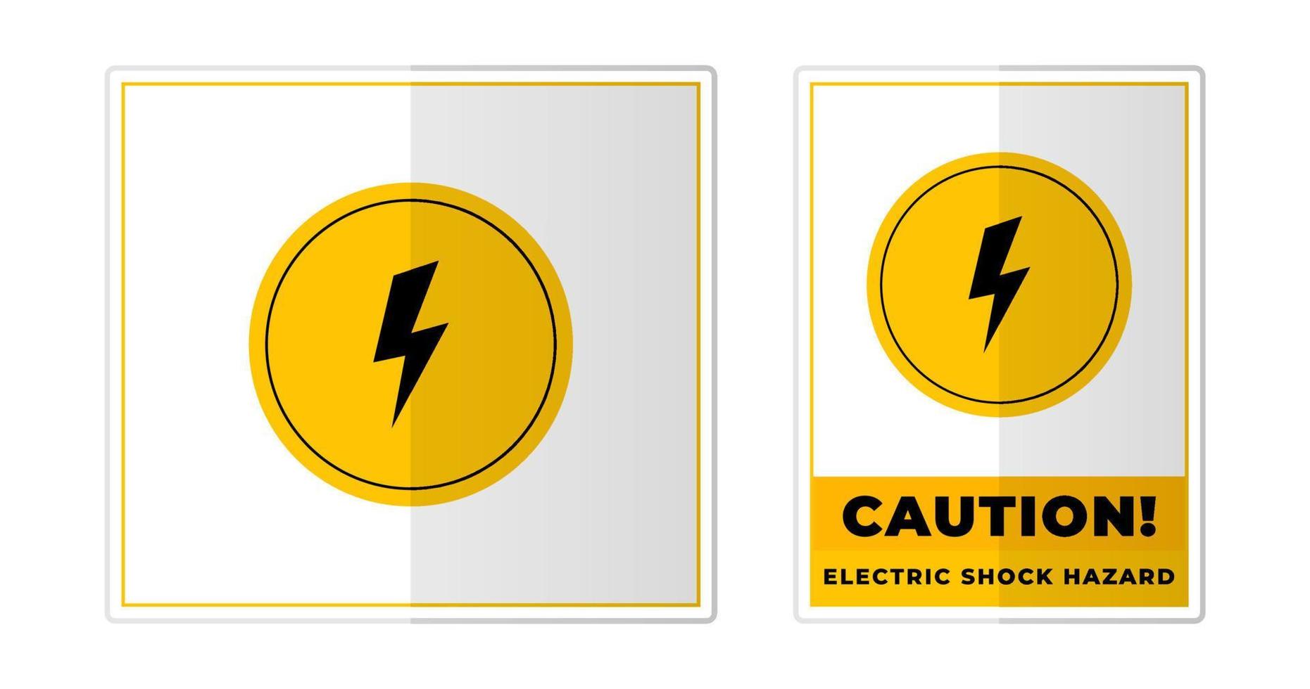 Electric shock warning with lightning Sign Label Symbol Icon Vector