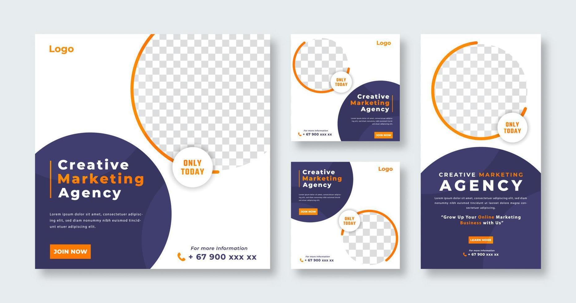 Business Marketing Agency Social Media Post for Online Marketing Promotion Banner, Story and Web Internet Ads Flyer vector