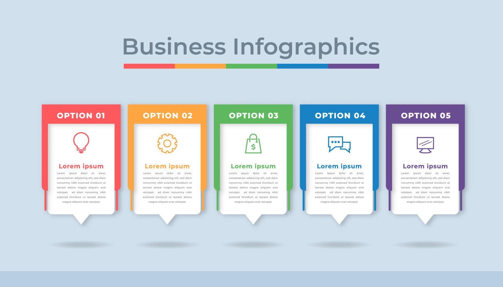 gráfico de proceso de visualización de datos comerciales de infografía de línea de tiempo. gráfico de diagrama abstracto con pasos, opciones vector