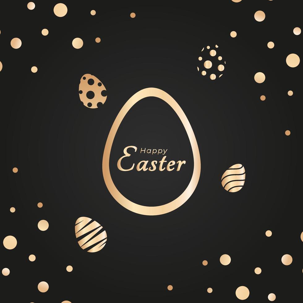 Happy Easter Day Luxury Greeting Card for Easter Egg Holiday Invitation Template vector