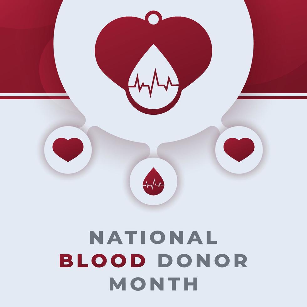 Happy National Blood Donor Month January Celebration Vector Design Illustration. Template for Background, Poster, Banner, Advertising, Greeting Card or Print Design Element