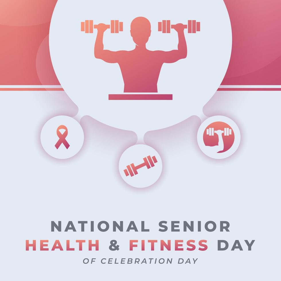 Happy Senior Health and Fitness Day Celebration Vector Design Illustration for Background, Poster, Banner, Advertising, Greeting Card
