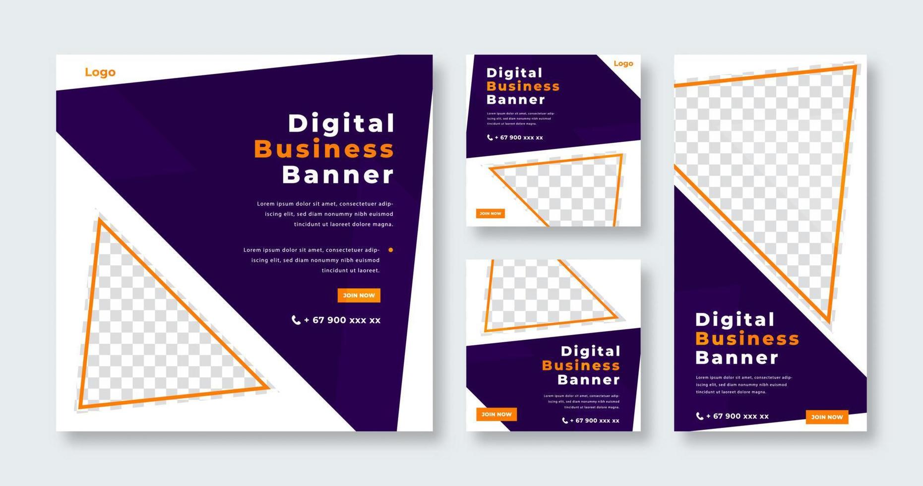 Digital Business Banner for Social Media Post, Mobile App, Banners, Promotinal and Presentation Flyer Template vector