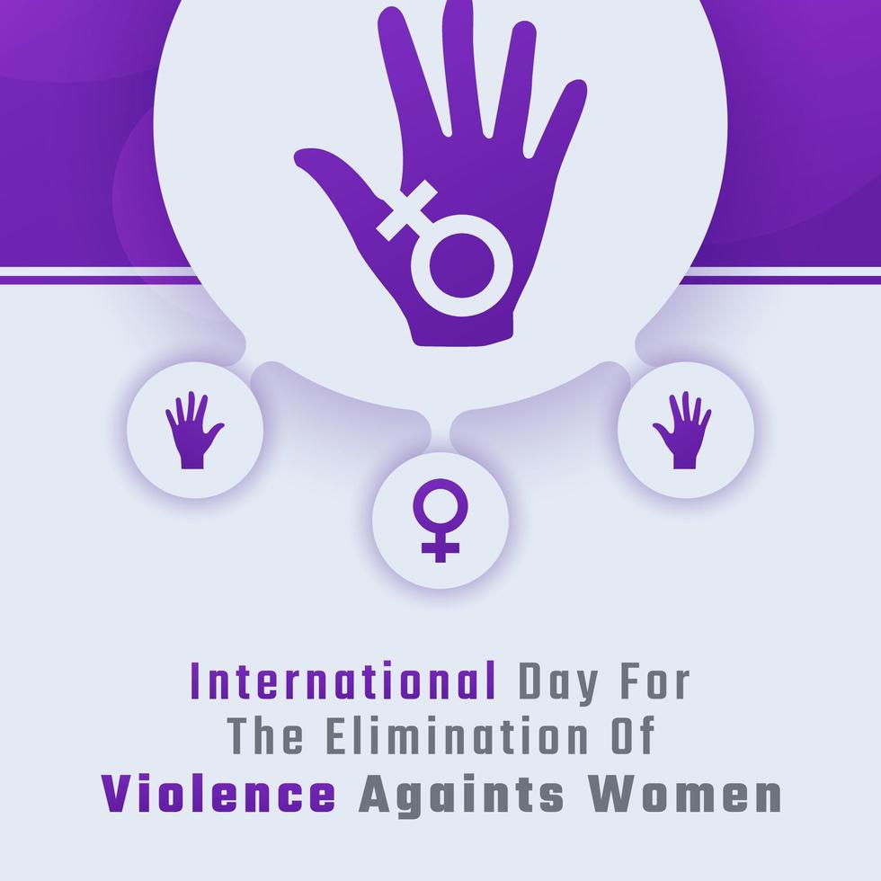 contento internacional día para el eliminación de violencia en contra mujer celebracion vector diseño ilustración para fondo, póster, bandera, publicidad, saludo tarjeta