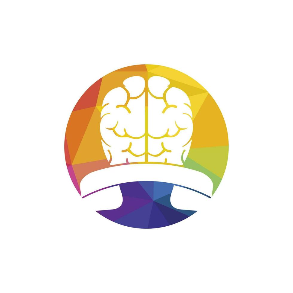 Brain call vector logo design template.