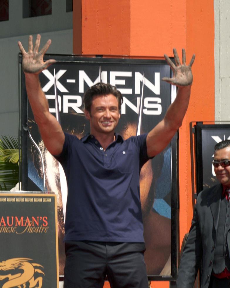 Hugh Jackman  at the Hugh Jackman Handprint  Footprint Ceremony at Graumans Chinese Theater Forecourt in Los Angeles  California on April 21 20092009 photo