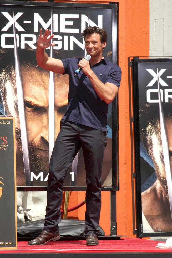 Hugh Jackman at the Hugh Jackman Handprint  Footprint Ceremony at Graumans Chinese Theater Forecourt in Los Angeles  California on April 21 20092009 photo
