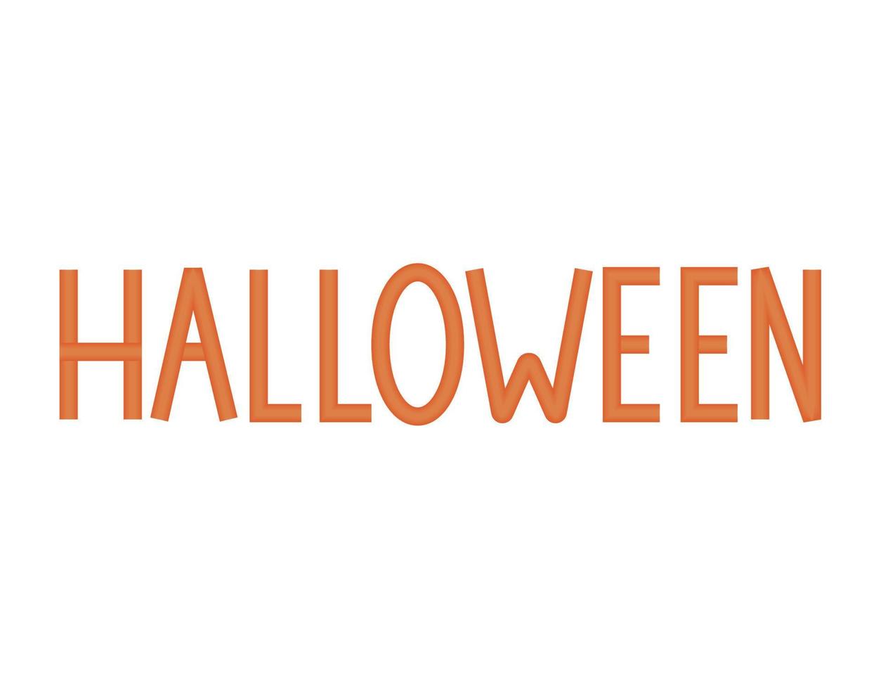 orange halloween lettering vector