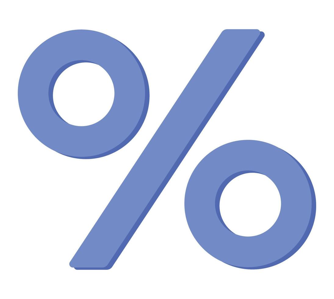 blue percentage symbol vector