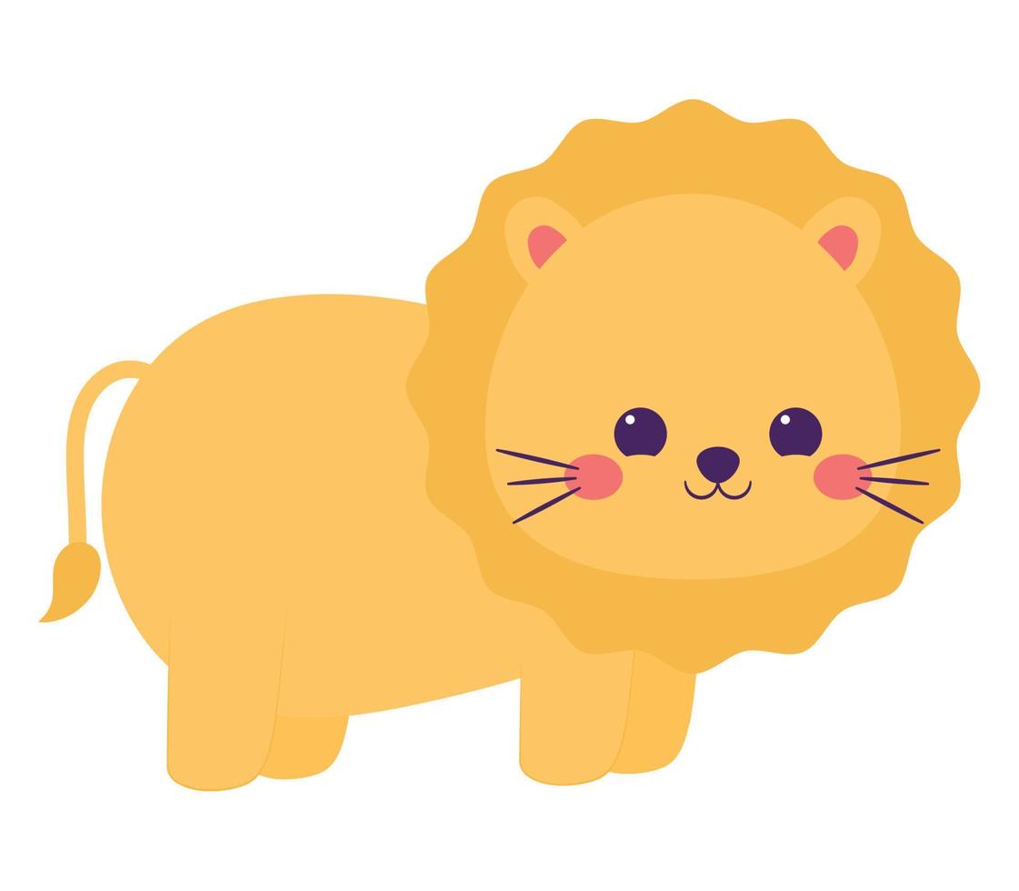 cute colorful lion vector