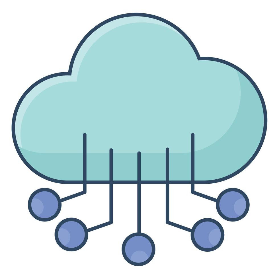 cloud with circuits vector