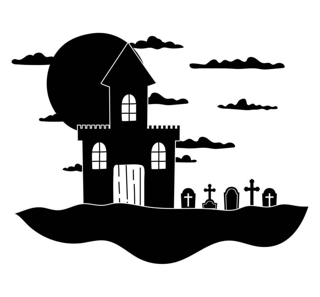 black cemetery design vector