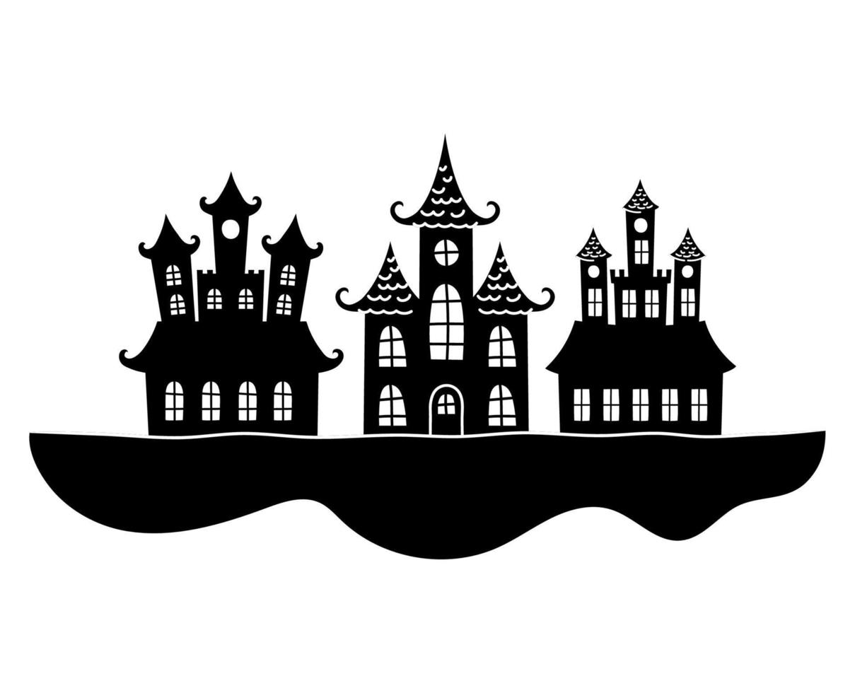black castles illustration vector