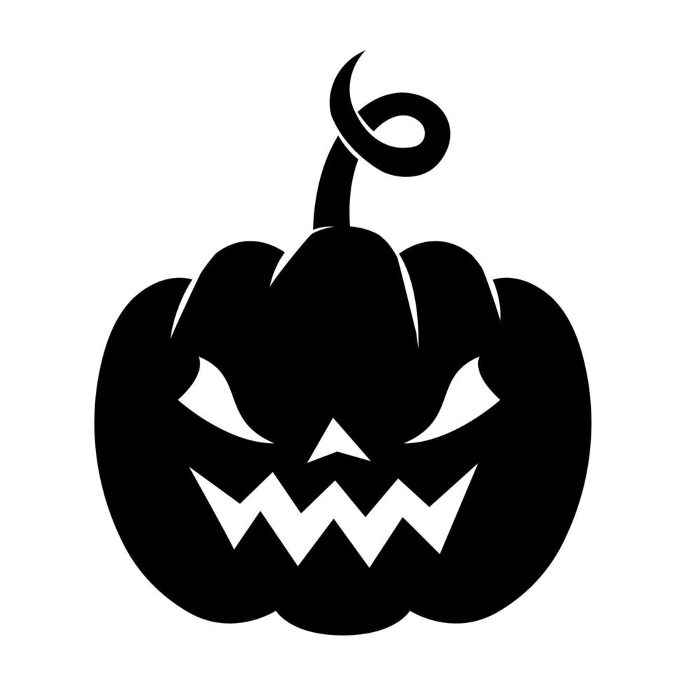 black halloween pumpkin vector