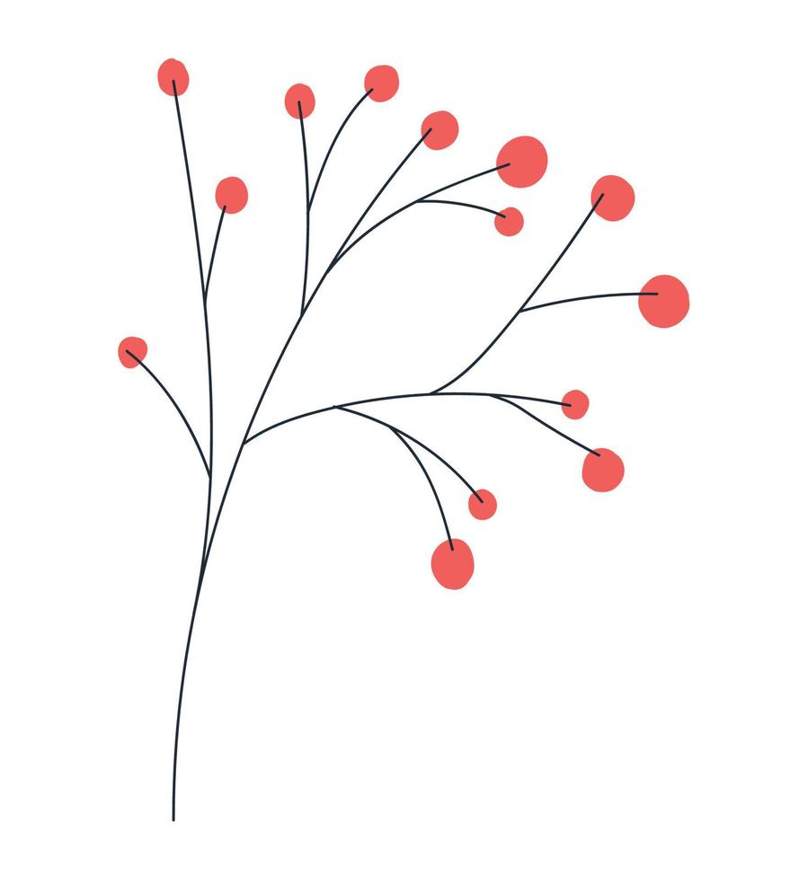 red berries plant vector