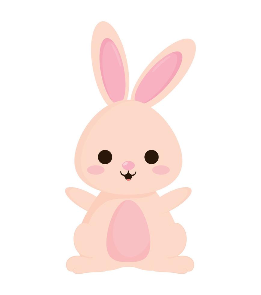 cute pink bunny vector