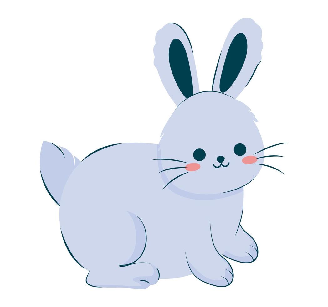 blue rabbit illustration vector