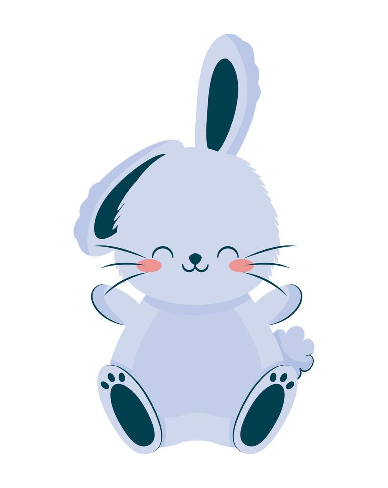 nice blue rabbit vector