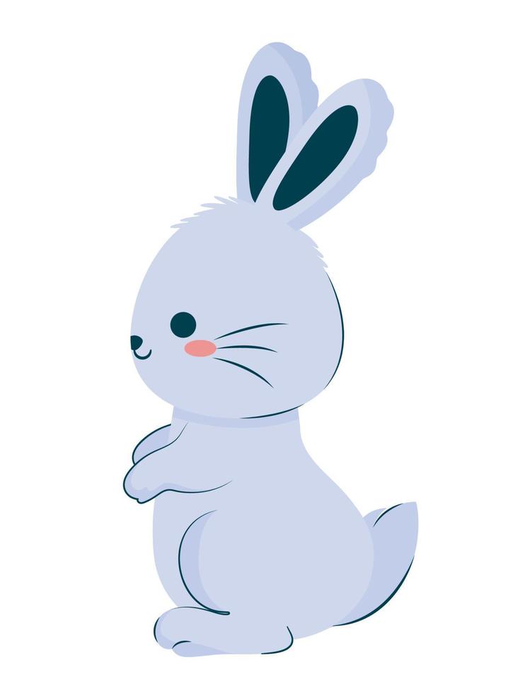 blue rabbit icon vector