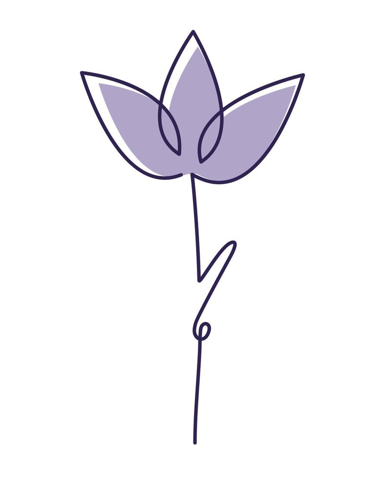 purple one line flower vector