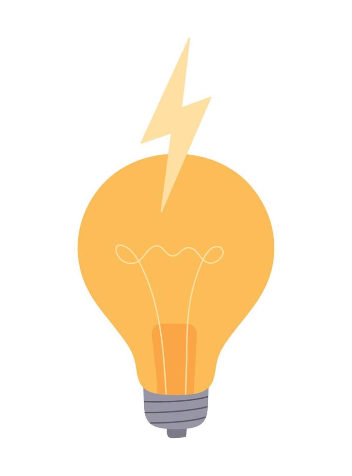 light bulb with thunder vector