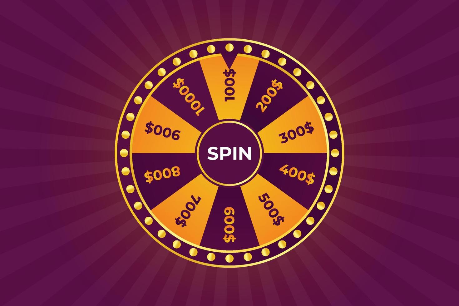 golden wheel of fortune luck spin background vector