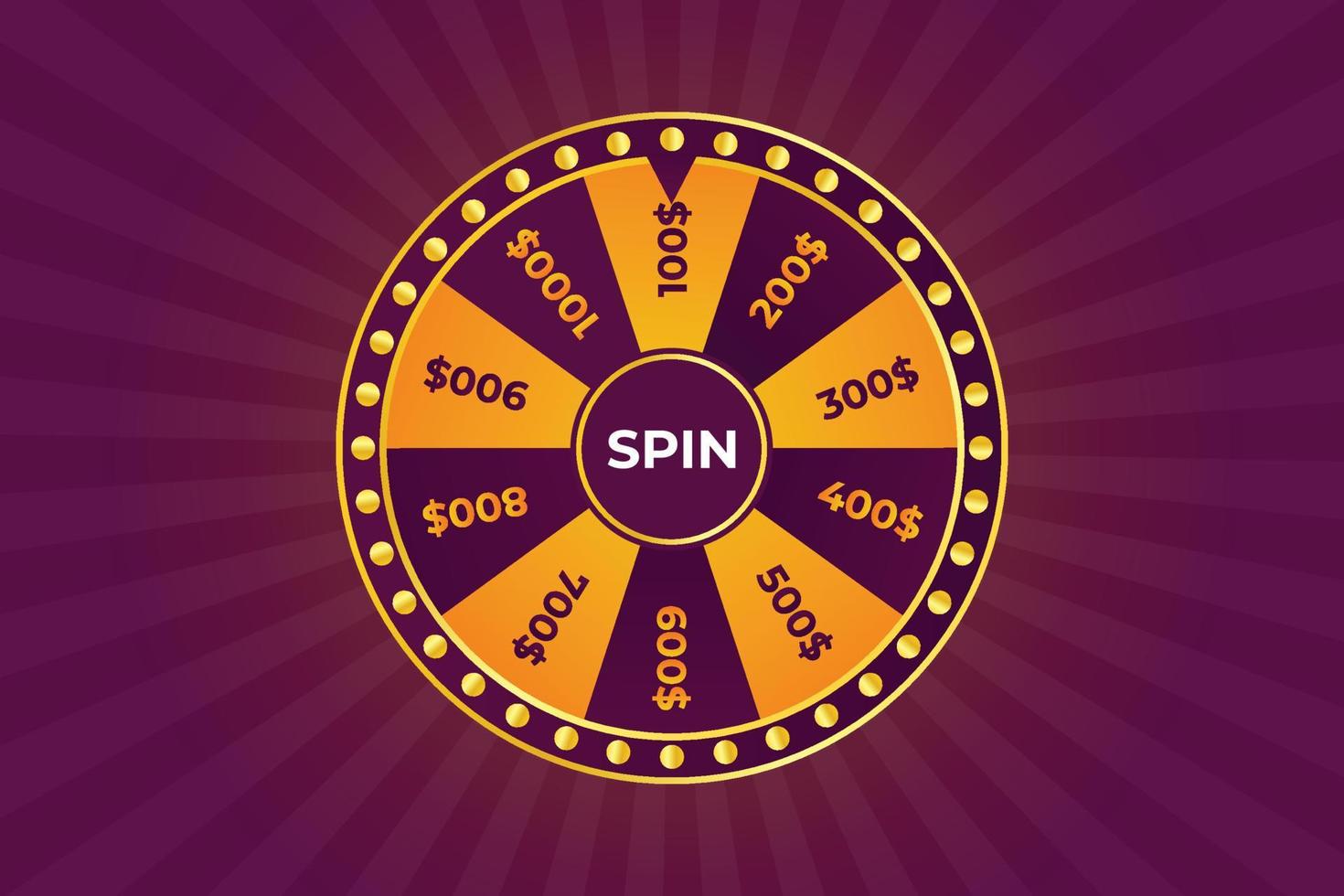 golden wheel of fortune luck spin background vector