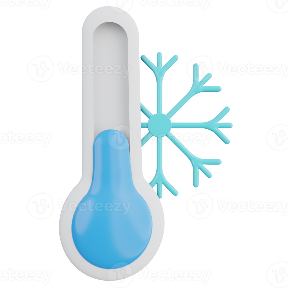 freddo temperatura 3d interpretazione icona illustrazione, inverno stagione png