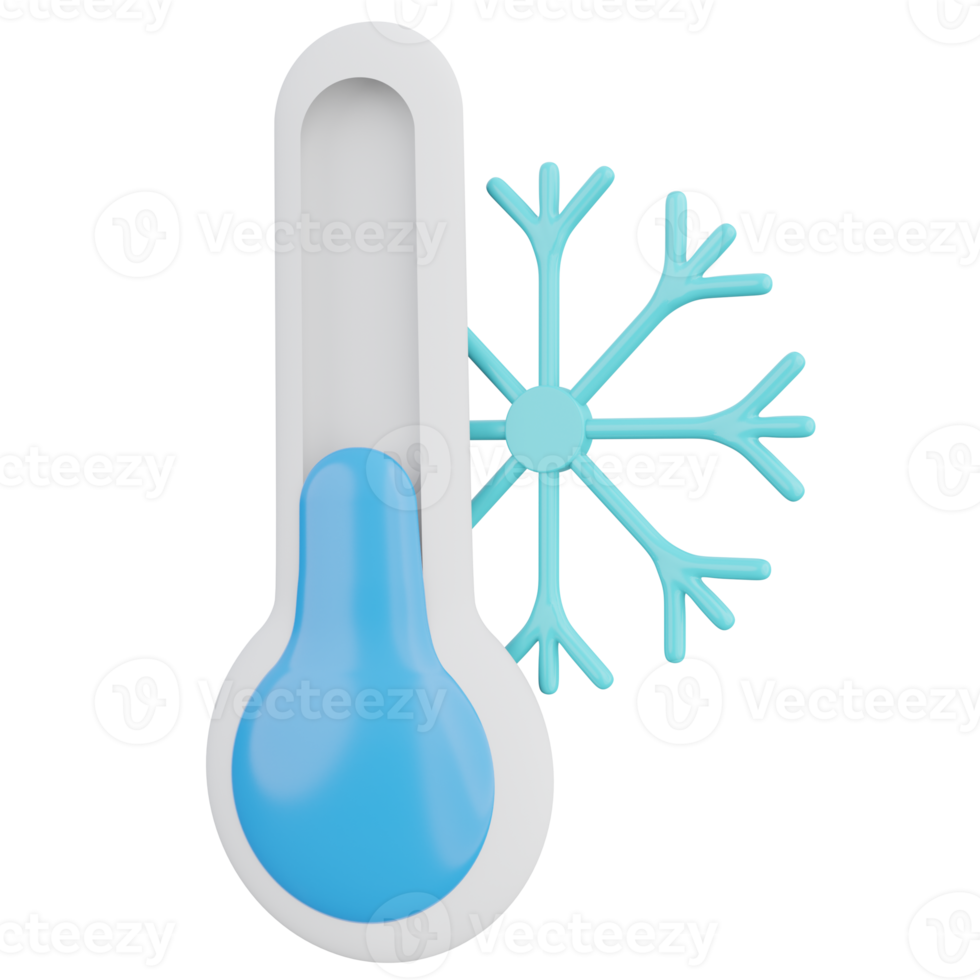 verkoudheid temperatuur 3d renderen icoon illustratie, winter seizoen png