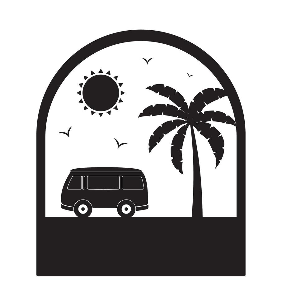 beach badge design vector
