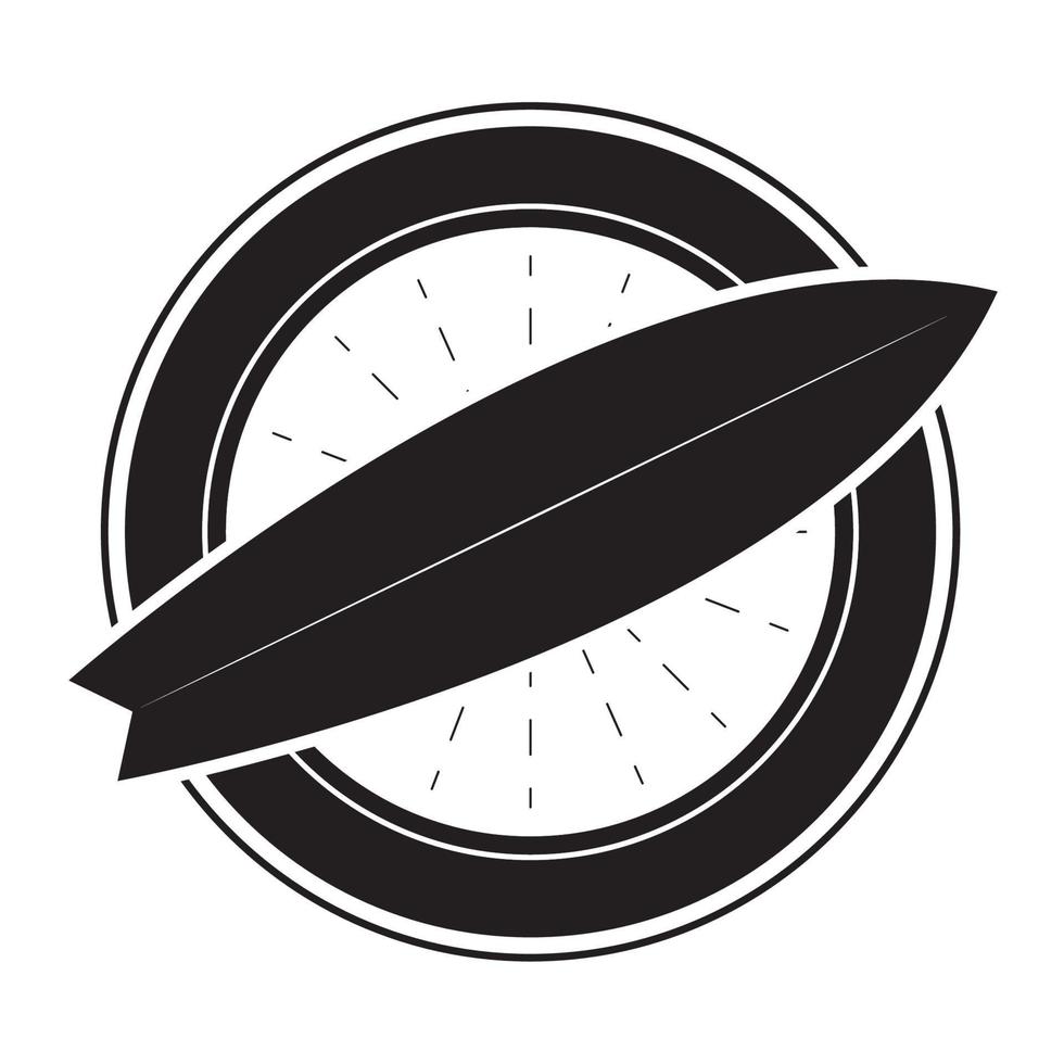 black surfboard badge vector