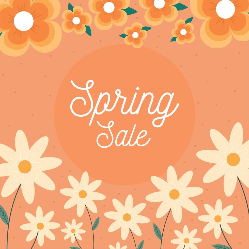 orange spring sale banner vector