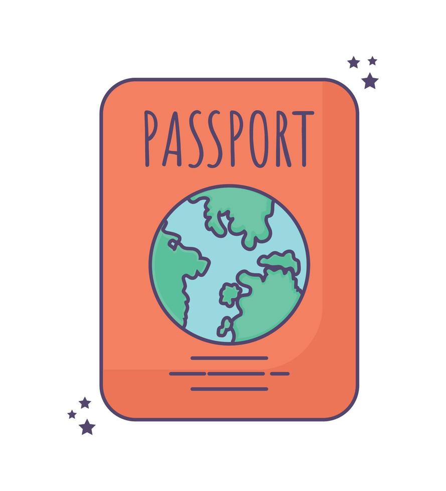 orange passport design vector