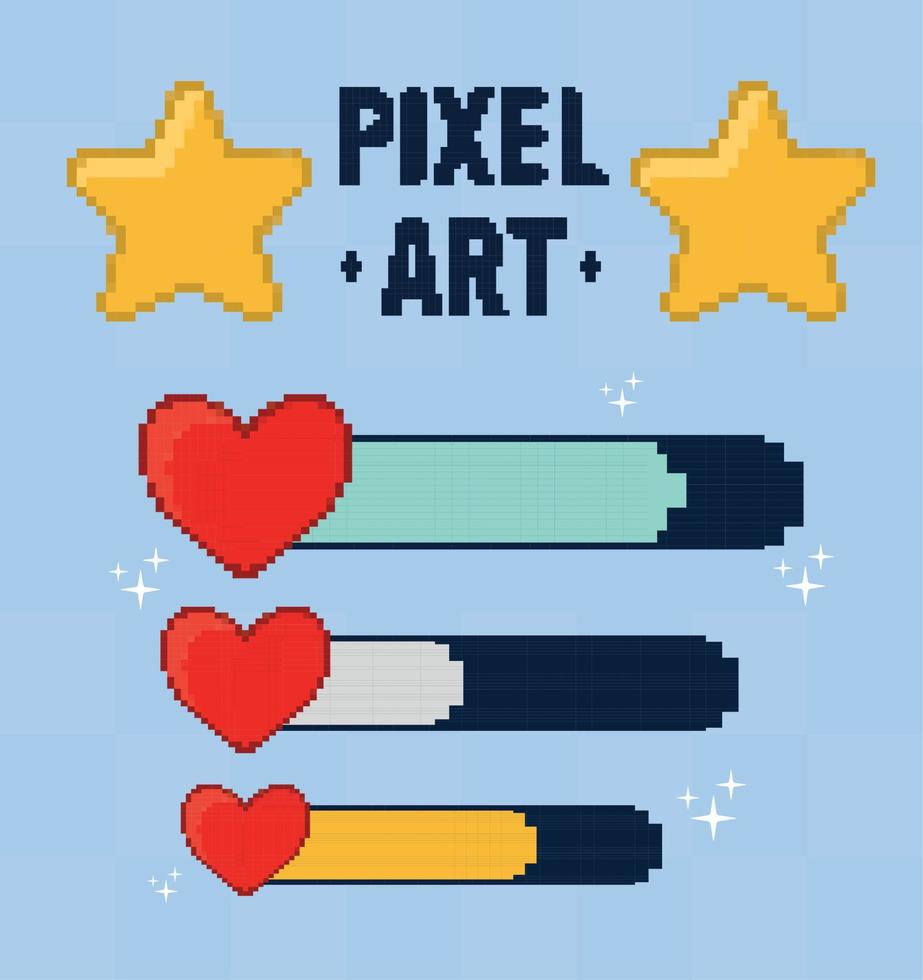 pixel art bars poster vector