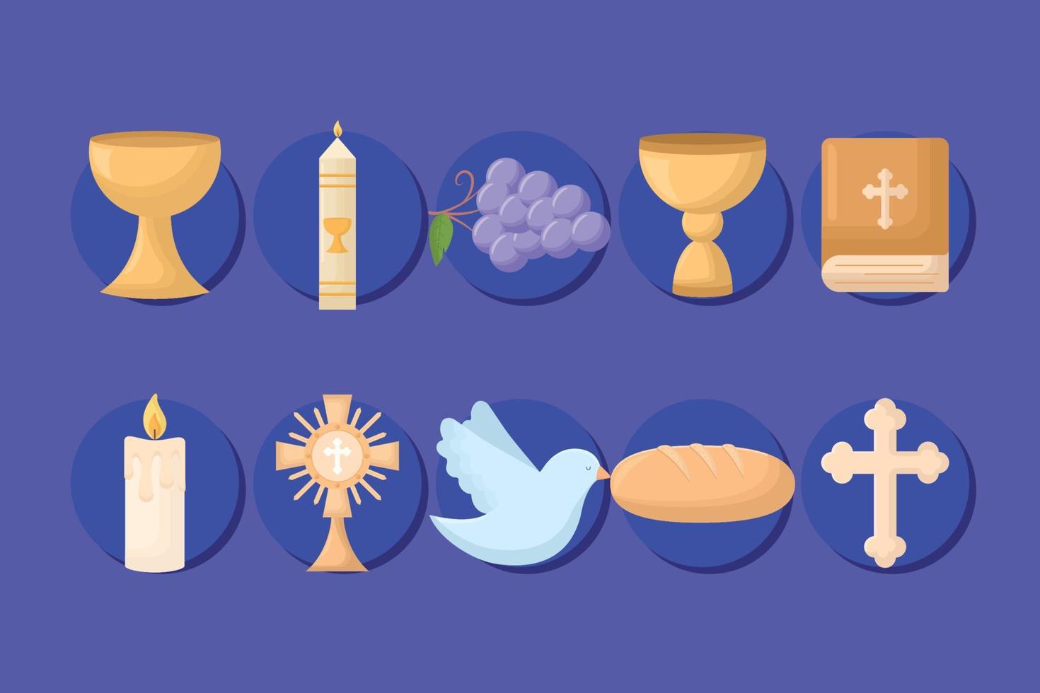 ten first communion items vector