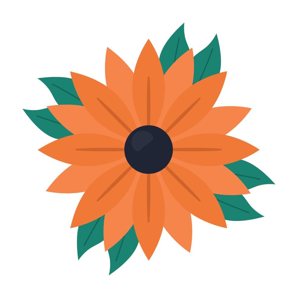 orange flower design vector