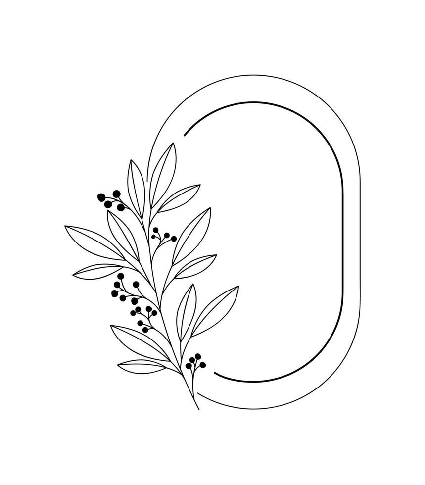 circle frame with leaves vector