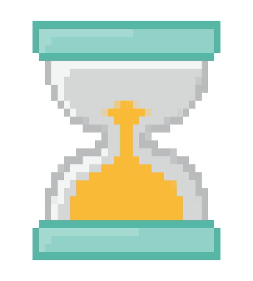 pixelado reloj de arena ilustración vector