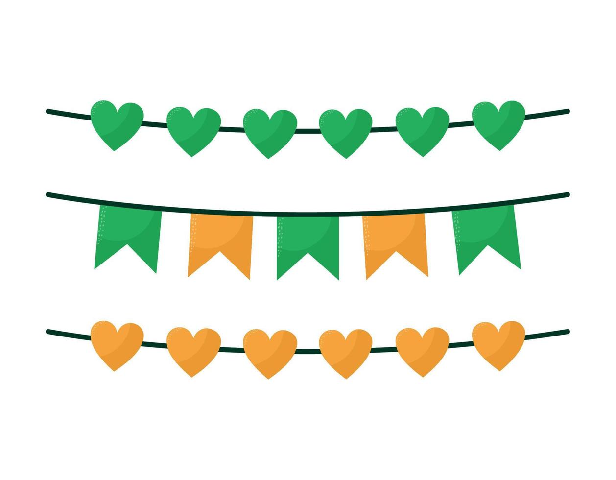 patricks day garlands vector