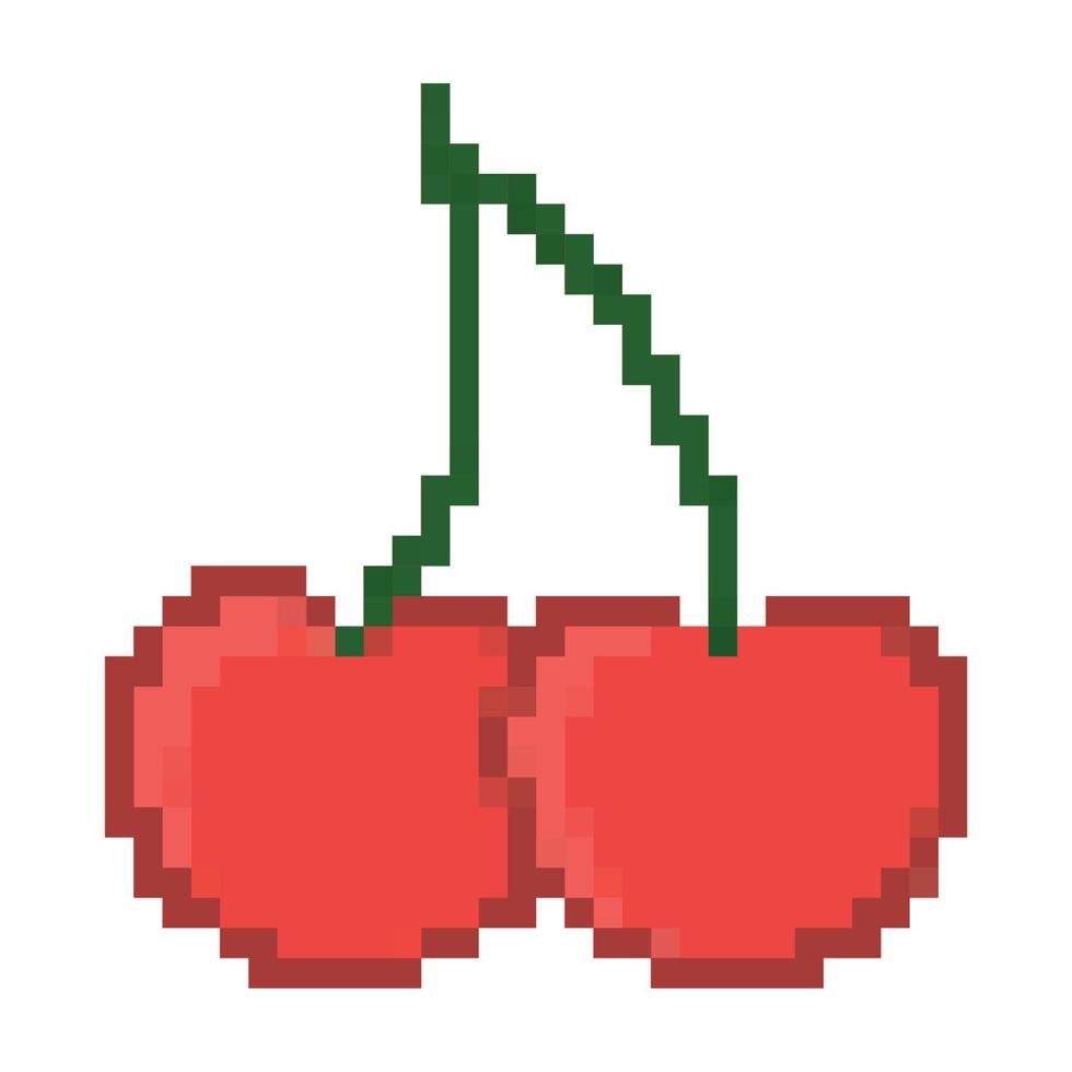 pixelated cherry design vector