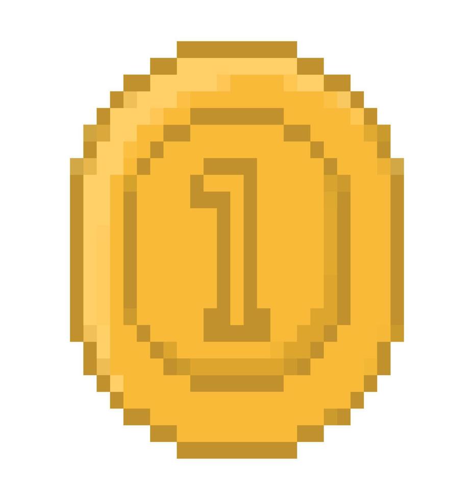 pixelated coin design vector