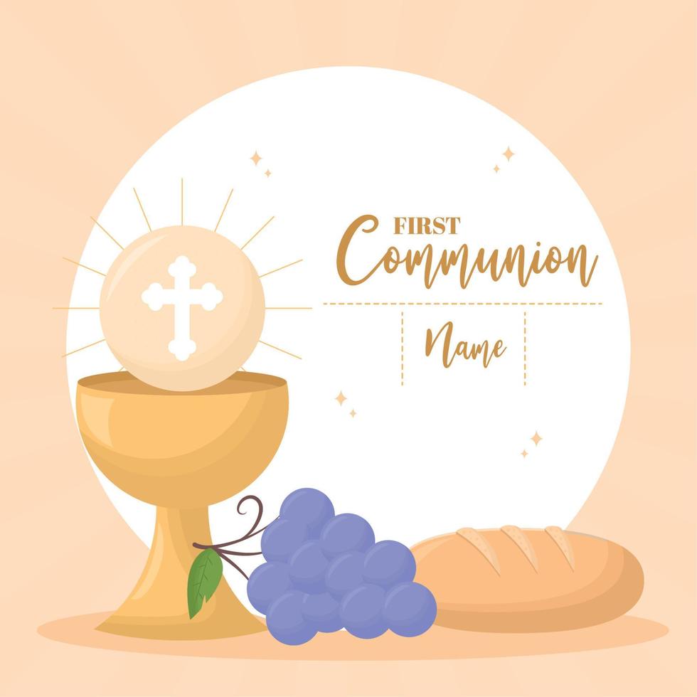 first communion items poster vector