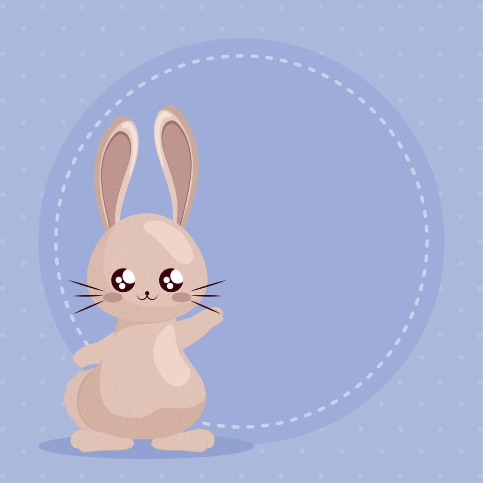 cute bunny card vector