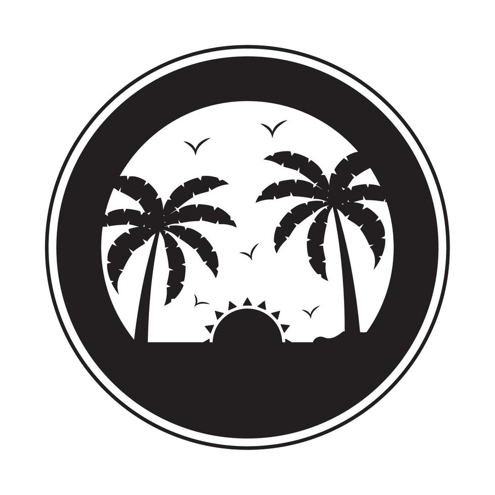 black beach stamp vector